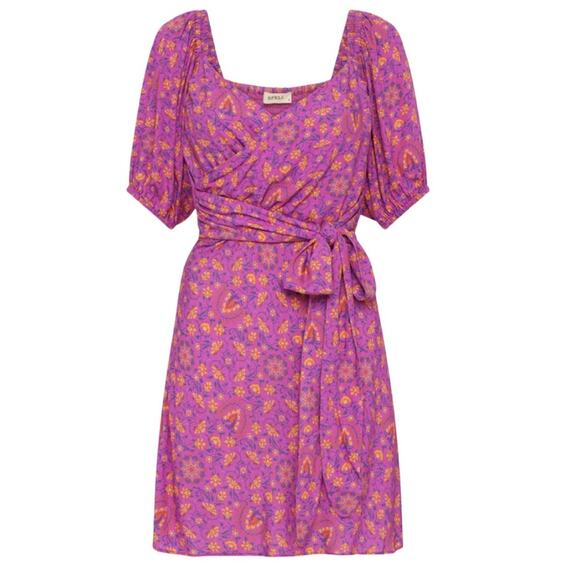 Spell Madame Peacock Sweetheart Mini Dress - Boysenberry Size M - Picture 1 of 8